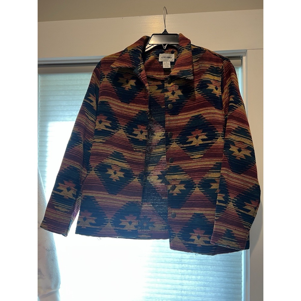 Vintage Alfred Dunner Western Aztec Cowgirl Tapestry Jacket Women's Size 10
